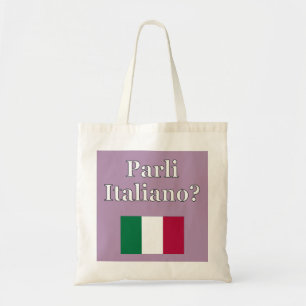 Do you speak Italian? in Italian. Flag Tote Bag