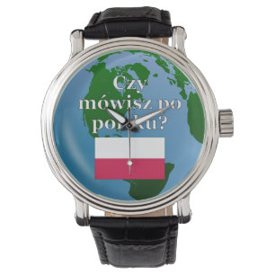 Do you speak Polish? in Polish. Flag & globe Watch