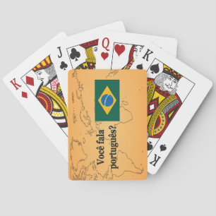 Do you speak Portuguese? in Portuguese. Flag bf Playing Cards
