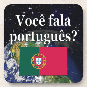 Do you speak Portuguese? in Portuguese. Flag earth Coaster