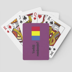 Do you speak Romanian? in Romanian. Flag bf Playing Cards