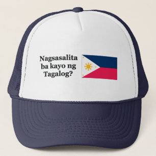 Do you speak Tagalog? in Tagalog. Flag bf Trucker Hat