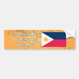 Do you speak Tagalog? in Tagalog. Flag wf Bumper Sticker