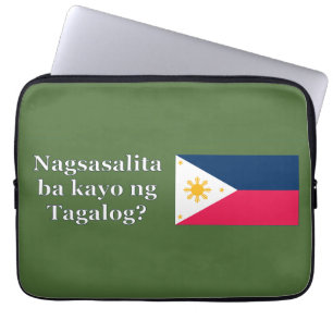 Do you speak Tagalog? in Tagalog. Flag wf Laptop Sleeve