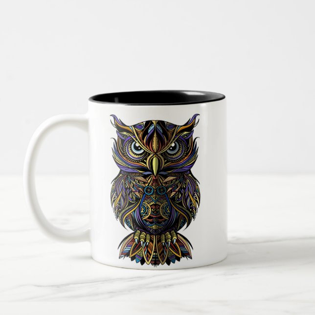 DO YOU THINK I'M A CUTE OWL Two-Tone COFFEE MUG (Left)