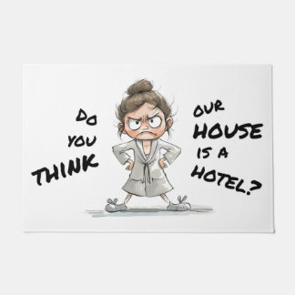 Do you think our house is a hotel? doormat