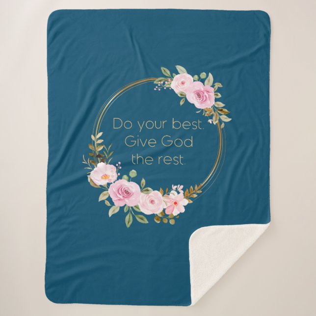Do Your Best Give God The Rest – Christian Women Sherpa Blanket (Front)