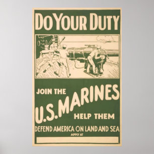 Do Your Duty-Join The U.S. Marines Poster