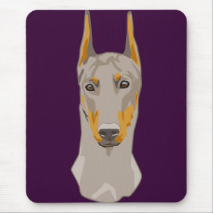 Dob erman Head, Fawn Mouse Mat