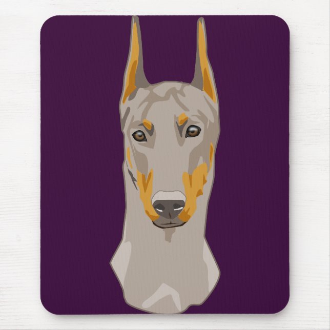 Dob erman Head, Fawn Mouse Mat (Front)