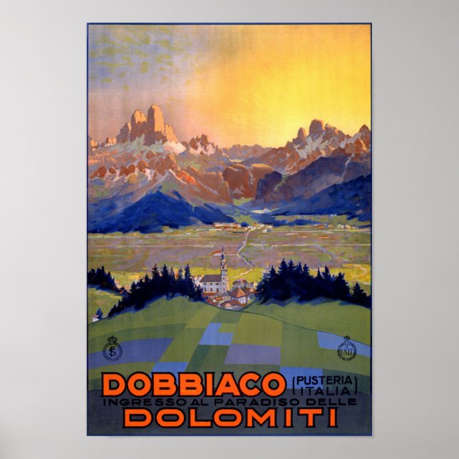 Dobbiaco Toblach Italy Vintage Travel Poster (Front)