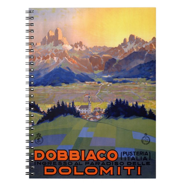 Dobbiaco Toblach Italy Vintage Travel Poster Notebook (Front)