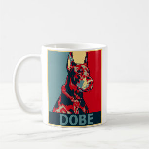 Doberman Aesthetic Dog Portrait Dobe Hope style Coffee Mug