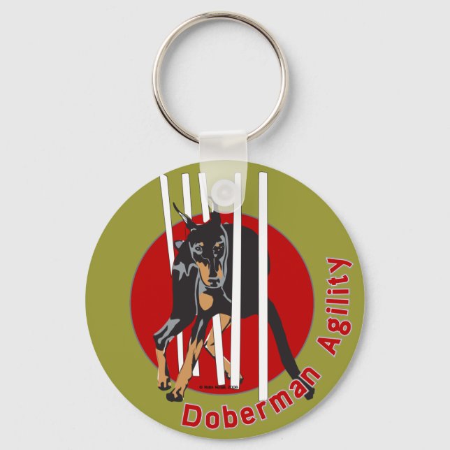 Doberman Agility Weaves Key Ring (Front)