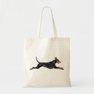 Doberman All Natural Running Black Tote Bag