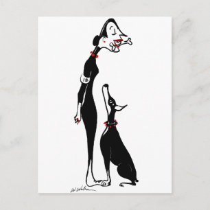 Doberman and Doberwoman Postcard