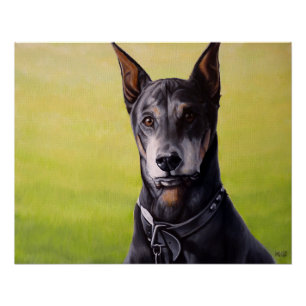 Doberman Art Poster Personalised Dog Art Prints