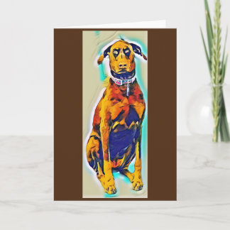 Doberman Brown blank greeting card