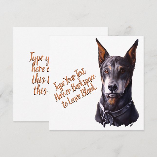 Doberman Cards Custom Doberman Pinscher Gift Cards (Front/Back)