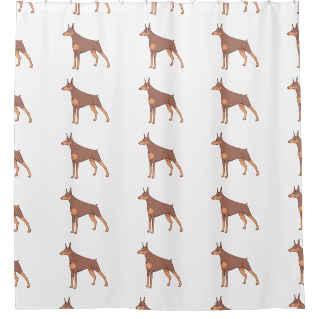 doberman cartoon 2 shower curtain (Front)