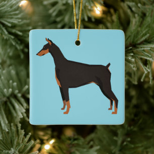 Doberman Ceramic Ornament