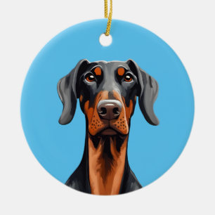 Doberman Ceramic Tree Decoration