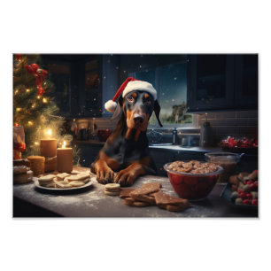 Doberman Christmas Cookies Festive Holiday Photo Print