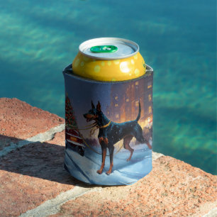 Doberman Christmas Festive Season Can Cooler