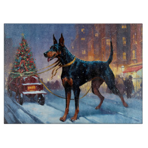 Doberman Christmas Festive Season Cutting Board
