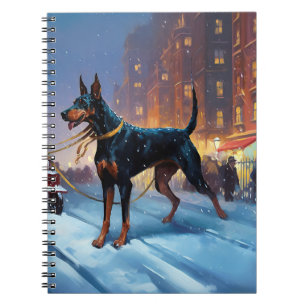 Doberman Christmas Festive Season Notebook