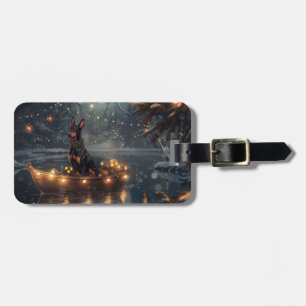 Doberman Christmas Festive Voyage  Luggage Tag