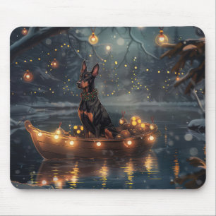 Doberman Christmas Festive Voyage Mouse Mat