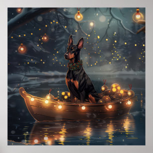 Doberman Christmas Festive Voyage  Poster