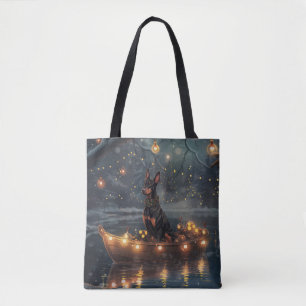 Doberman Christmas Festive Voyage  Tote Bag
