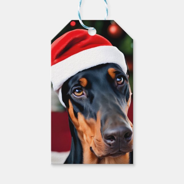 Doberman Christmas Gift Tags (Front)