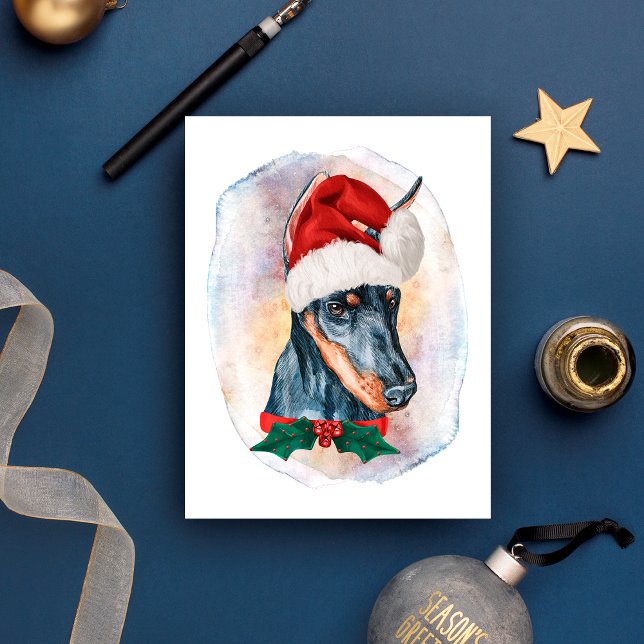 Doberman Christmas Gifts For Dogs Lovers Holiday Postcard (Creator Uploaded)