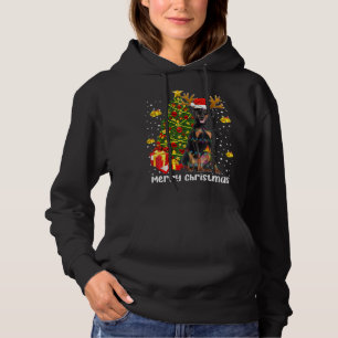 Doberman Christmas Lights Tree Santa Xmas Dobie Do Hoodie