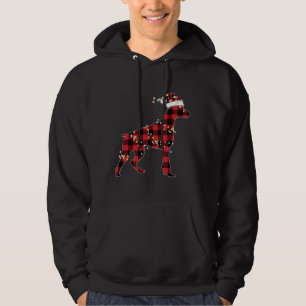Doberman Christmas Red Plaid Buffalo Pyjamas Xmas  Hoodie