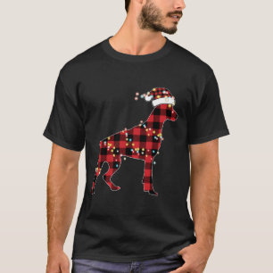 Doberman Christmas Red Plaid Buffalo Pyjamas Xmas T-Shirt