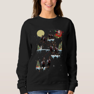 Doberman Christmas Santa Sleigh Dog Sweatshirt