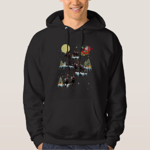 Doberman Christmas Santa Sleigh Funny Dog Lover Xm Hoodie