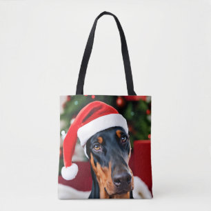 Doberman Christmas Tote Bag