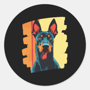 Doberman classic round sticker