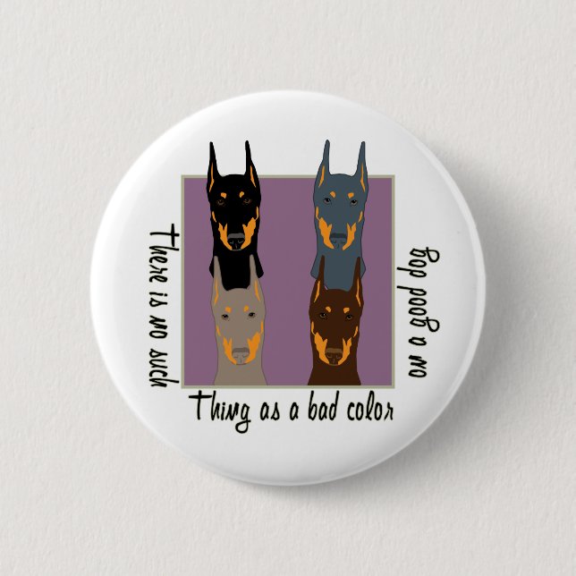 Doberman colours 6 cm round badge (Front)
