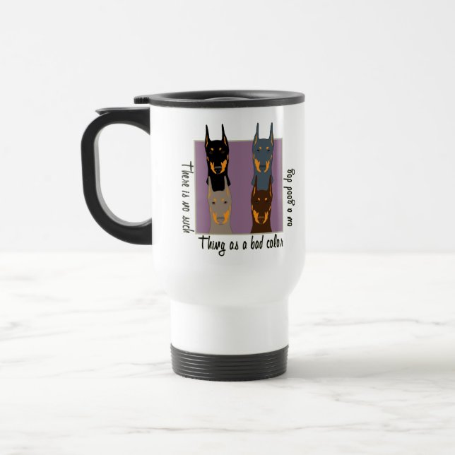 Doberman colours travel mug (Left)