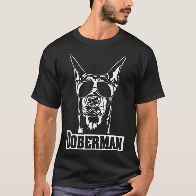 Doberman Cool Dog Gif  Tee (Front)