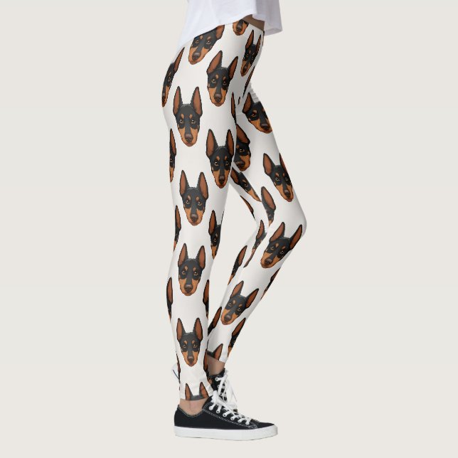Doberman Cute Dog Lover Pattern Leggings (Right)