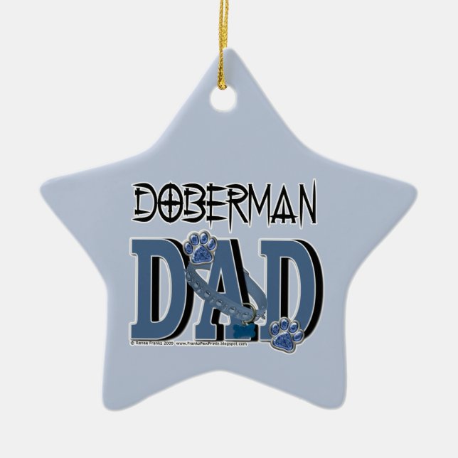 Doberman DAD Ceramic Tree Decoration (Front)