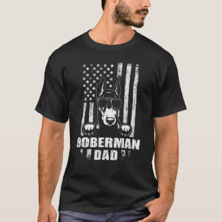 Doberman Dad Cool Vintage Retro Proud American T-Shirt