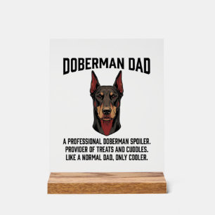 Doberman Dad Vintage Engraving Dog Lover Shirt Des Acrylic Sign
